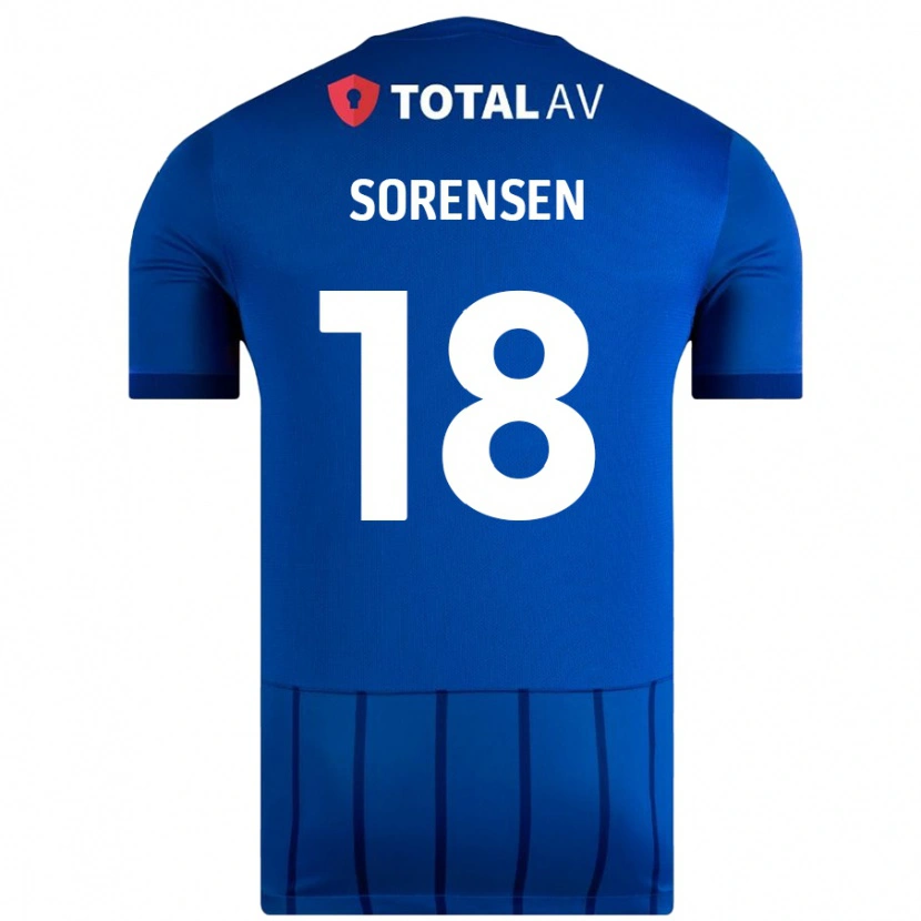 Danxen Heren Elias Sørensen #18 Blauw Thuisshirt Thuistenue 2024/25 T-Shirt