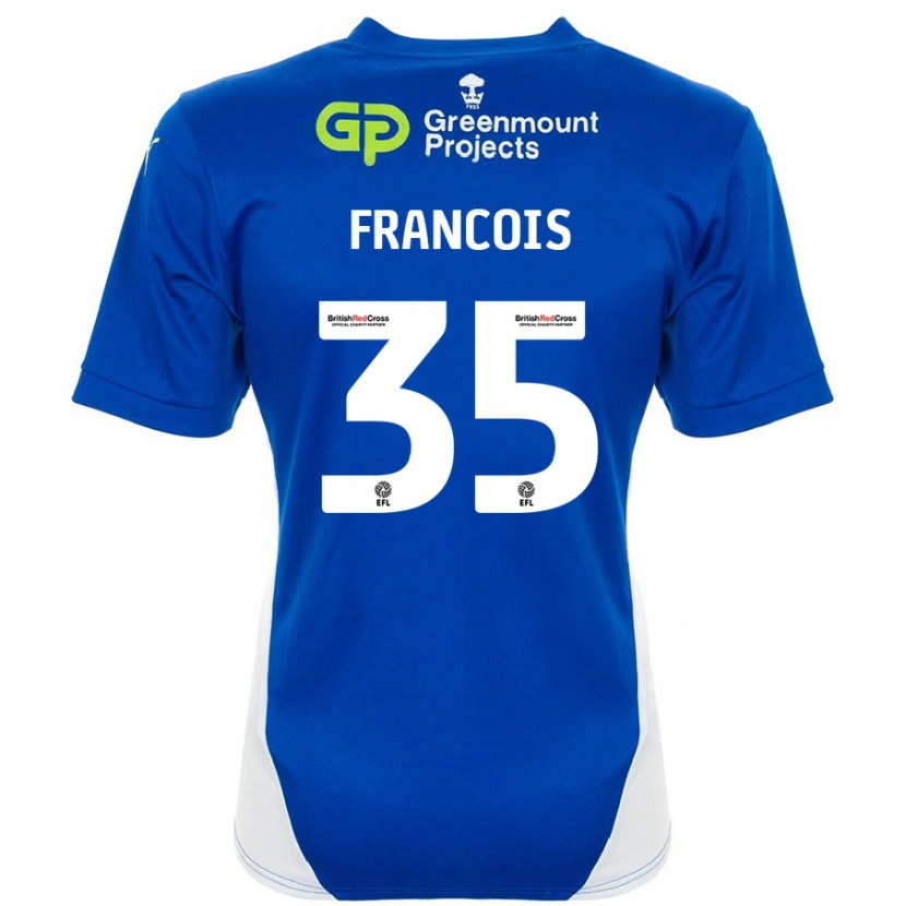 Danxen Heren Tyrese Francois #35 Blauw Wit Thuisshirt Thuistenue 2024/25 T-Shirt