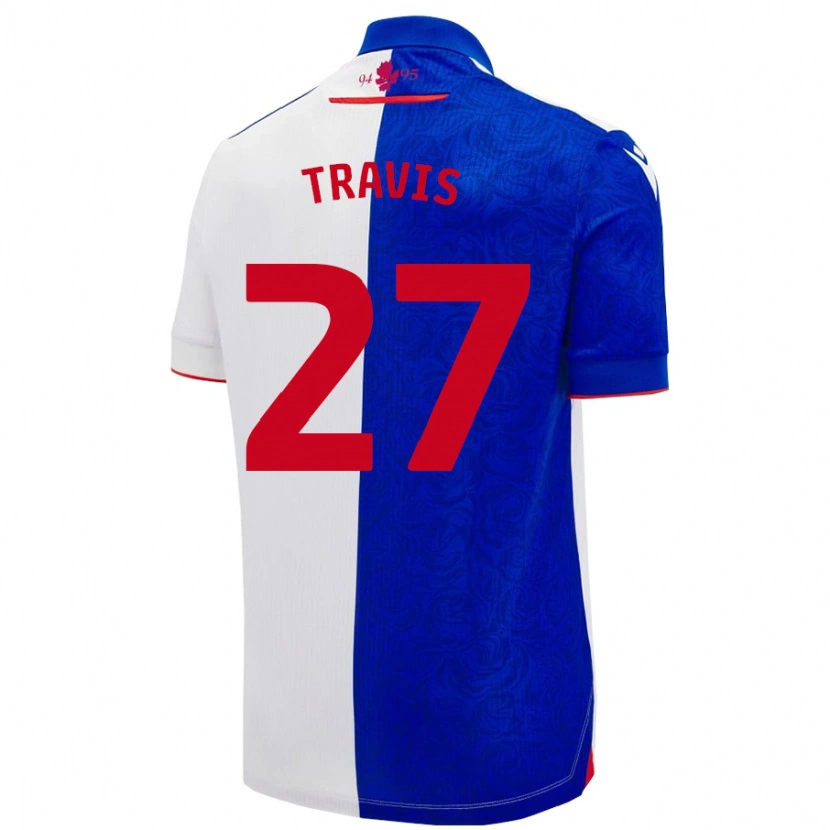 Danxen Heren Lewis Travis #27 Hemelsblauw Wit Thuisshirt Thuistenue 2024/25 T-Shirt