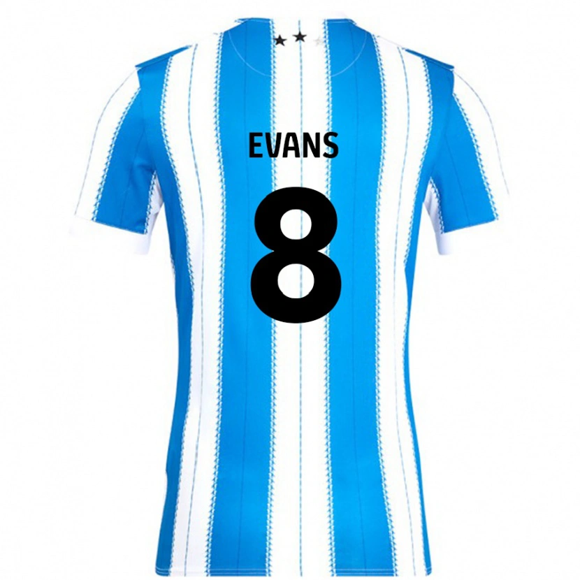 Danxen Heren Charley Evans #8 Blauw Wit Thuisshirt Thuistenue 2024/25 T-Shirt