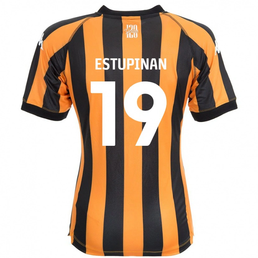 Danxen Heren Óscar Estupiñán #19 Zwart Amber Thuisshirt Thuistenue 2024/25 T-Shirt