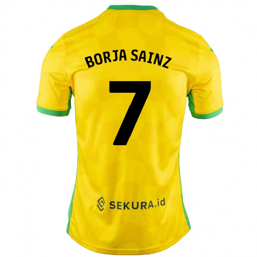 Danxen Heren Borja Sainz #7 Geel Groen Thuisshirt Thuistenue 2024/25 T-Shirt