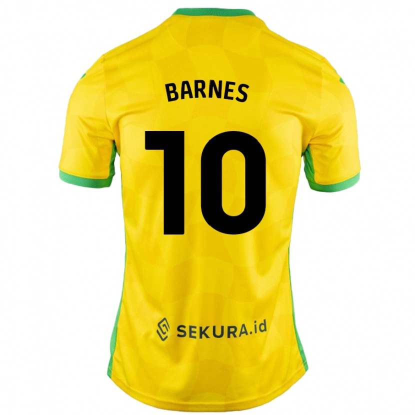 Danxen Heren Ashley Barnes #10 Geel Groen Thuisshirt Thuistenue 2024/25 T-Shirt