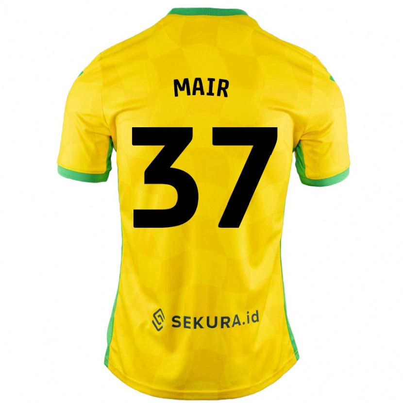 Danxen Heren Archie Mair #37 Geel Groen Thuisshirt Thuistenue 2024/25 T-Shirt