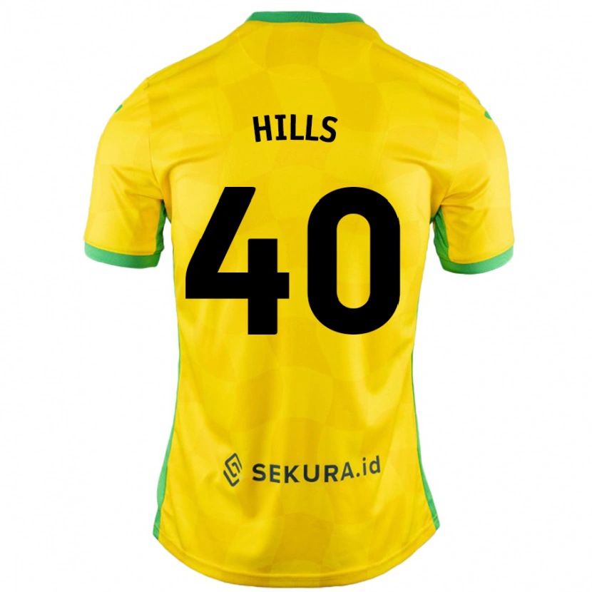 Danxen Heren Brad Hills #40 Geel Groen Thuisshirt Thuistenue 2024/25 T-Shirt