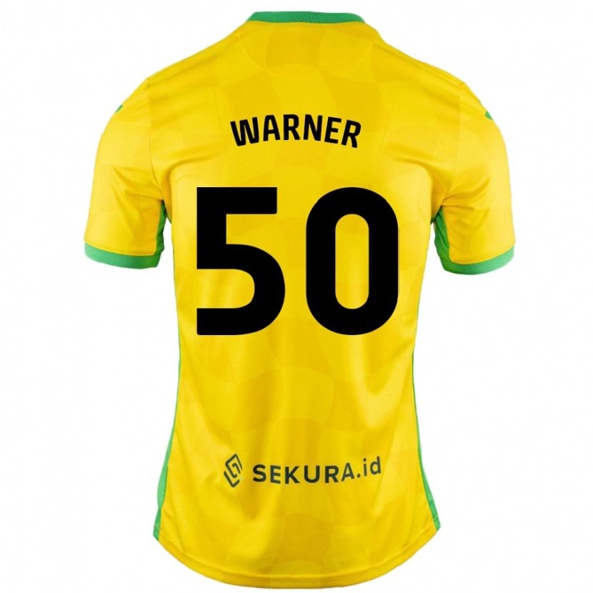 Danxen Heren Jaden Warner #50 Geel Groen Thuisshirt Thuistenue 2024/25 T-Shirt