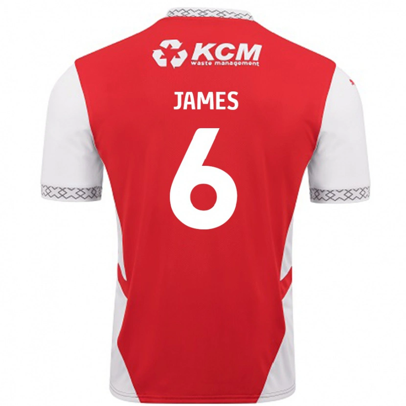 Danxen Heren Reece James #6 Rood Wit Thuisshirt Thuistenue 2024/25 T-Shirt