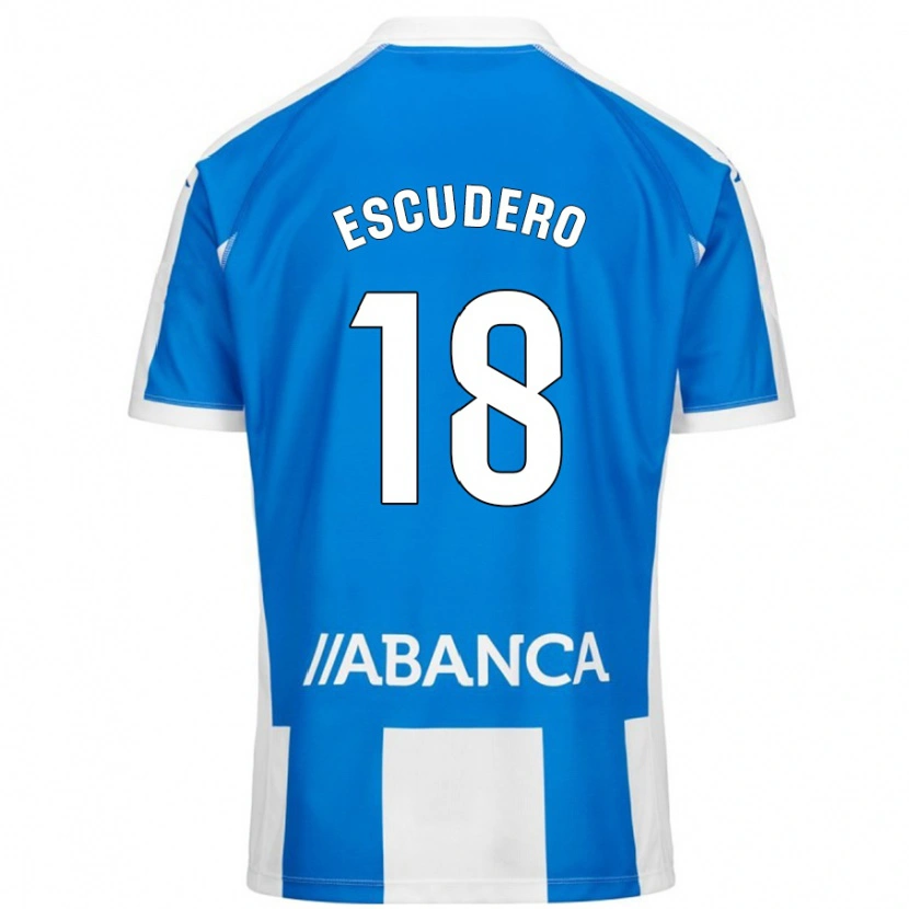 Danxen Heren Sergio Escudero #18 Blauw Wit Thuisshirt Thuistenue 2024/25 T-Shirt