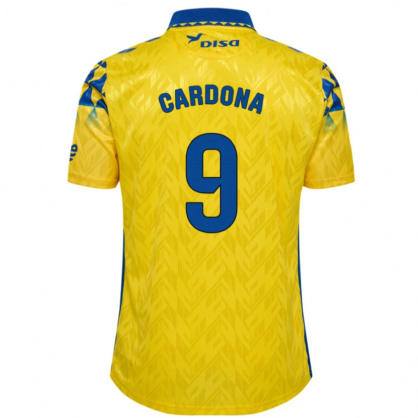 Danxen Heren Marc Cardona #9 Geel Blauw Thuisshirt Thuistenue 2024/25 T-Shirt