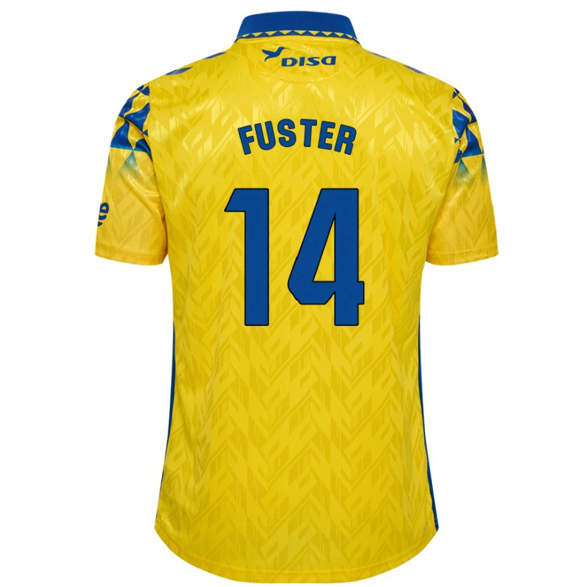 Danxen Heren Manu Fuster #14 Geel Blauw Thuisshirt Thuistenue 2024/25 T-Shirt