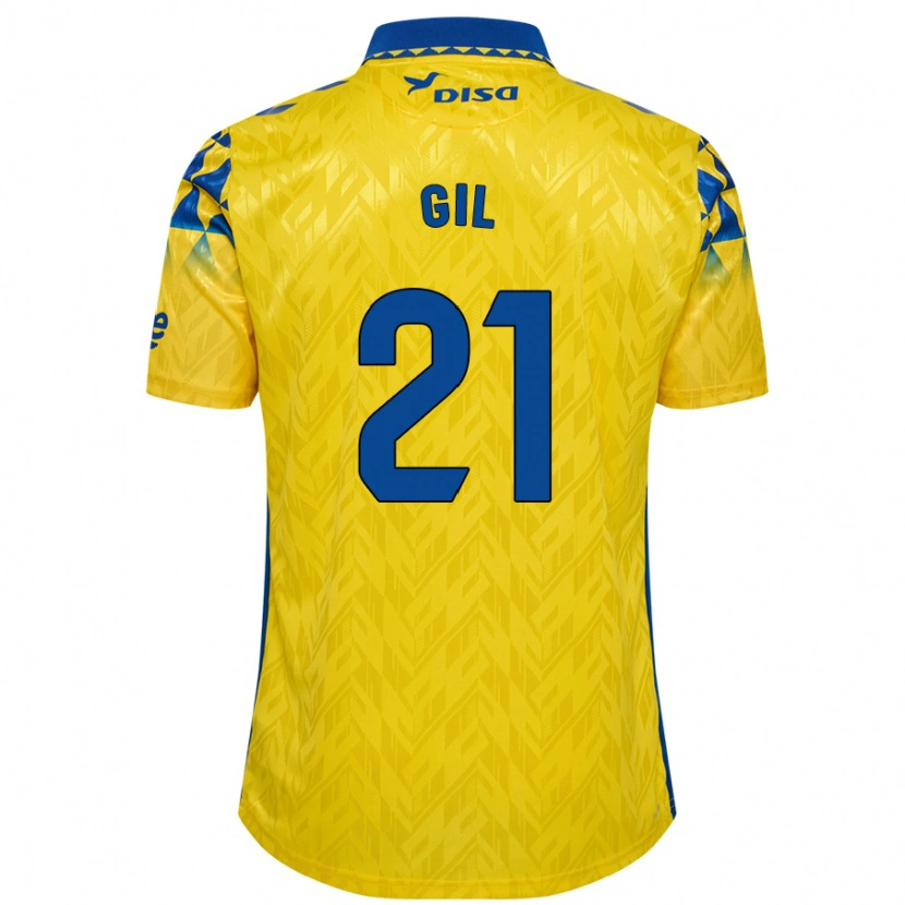 Danxen Heren Iván Gil #21 Geel Blauw Thuisshirt Thuistenue 2024/25 T-Shirt