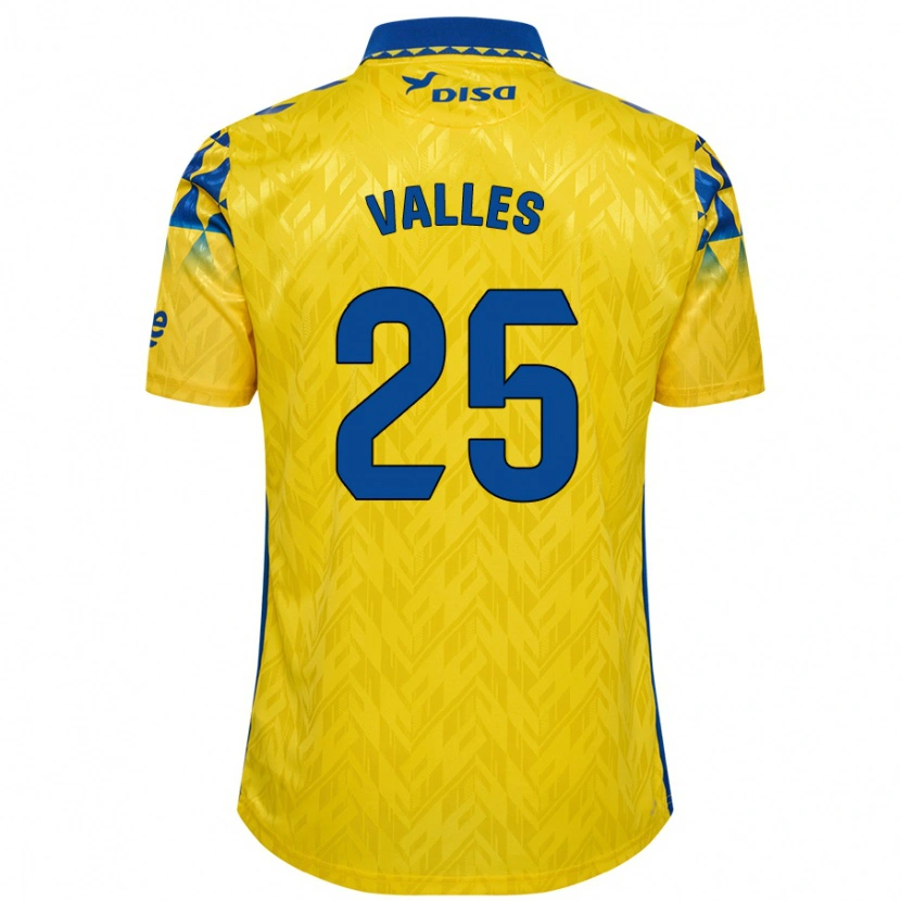 Danxen Heren Álvaro Valles #25 Geel Blauw Thuisshirt Thuistenue 2024/25 T-Shirt