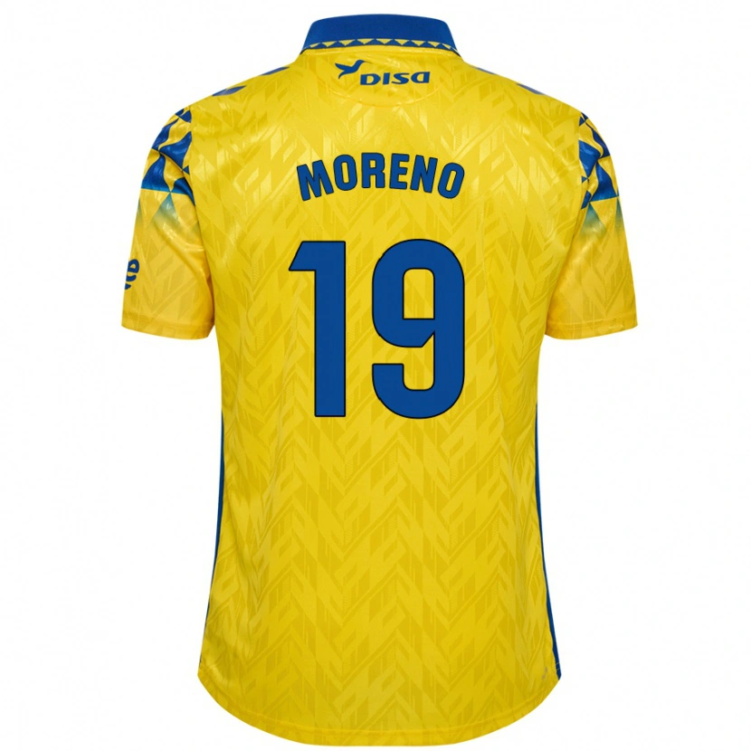 Danxen Heren Fernando Moreno #19 Geel Blauw Thuisshirt Thuistenue 2024/25 T-Shirt