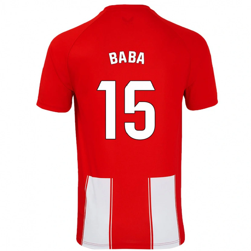 Danxen Heren Iddrisu Baba #15 Rood Wit Thuisshirt Thuistenue 2024/25 T-Shirt