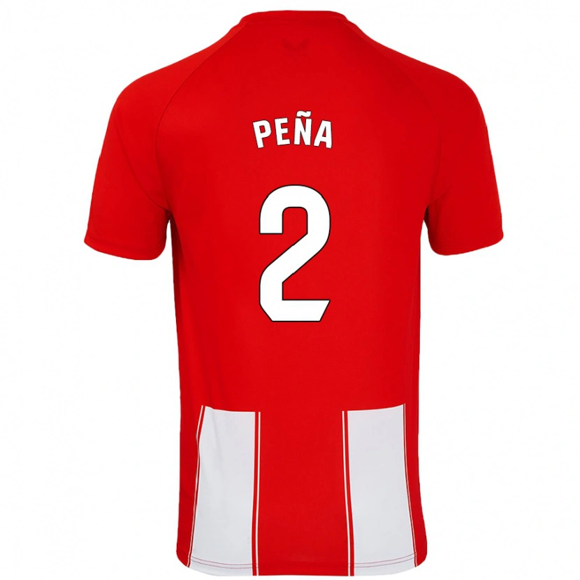 Danxen Heren Miguel Peña #2 Rood Wit Thuisshirt Thuistenue 2024/25 T-Shirt