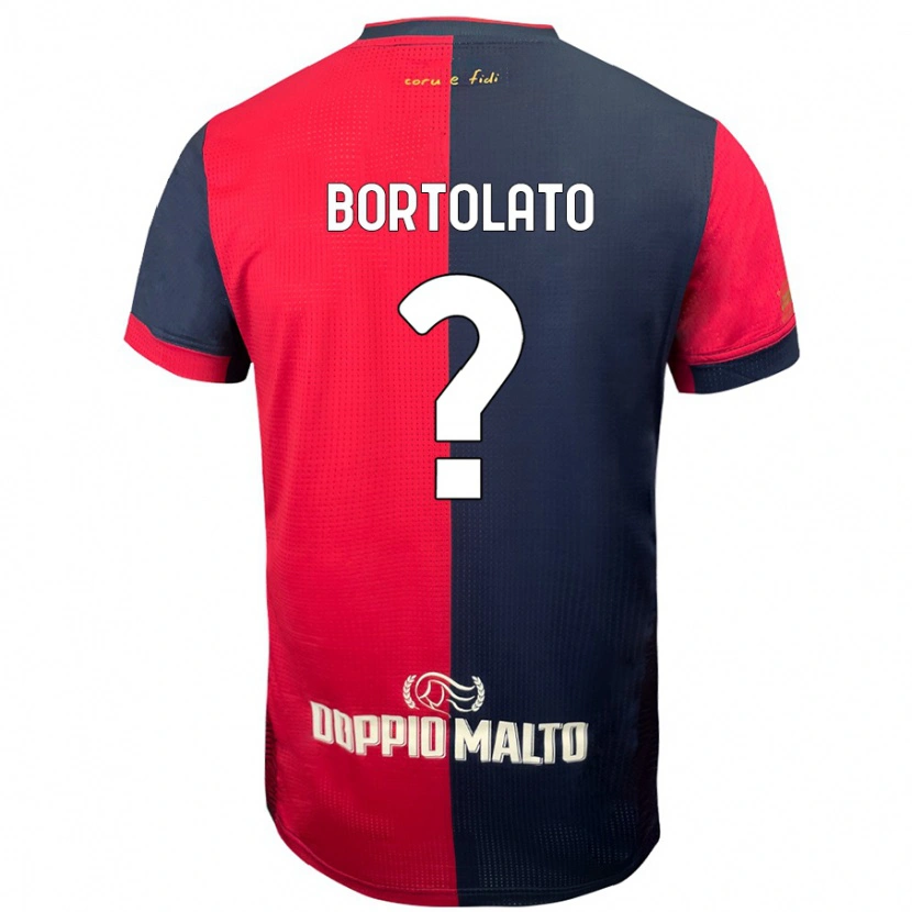 Danxen Heren Filippo Bortolato #0 Rood Donkerder Blauw Thuisshirt Thuistenue 2024/25 T-Shirt