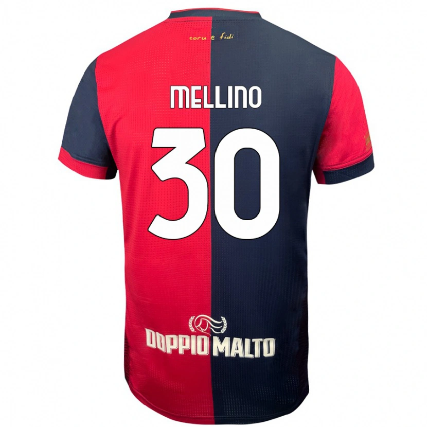 Danxen Heren Carlo Mellino #30 Rood Donkerder Blauw Thuisshirt Thuistenue 2024/25 T-Shirt