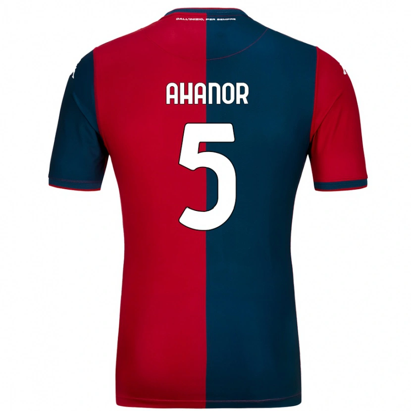 Danxen Heren Honest Ahanor #5 Rood Donkerblauw Thuisshirt Thuistenue 2024/25 T-Shirt