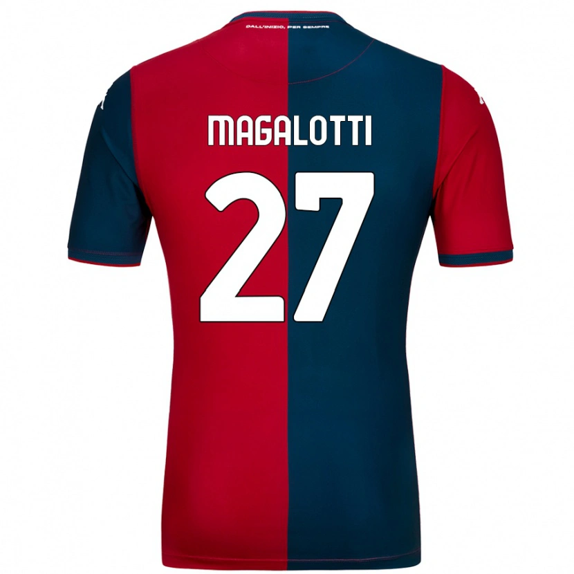 Danxen Heren Gabriele Magalotti #27 Rood Donkerblauw Thuisshirt Thuistenue 2024/25 T-Shirt