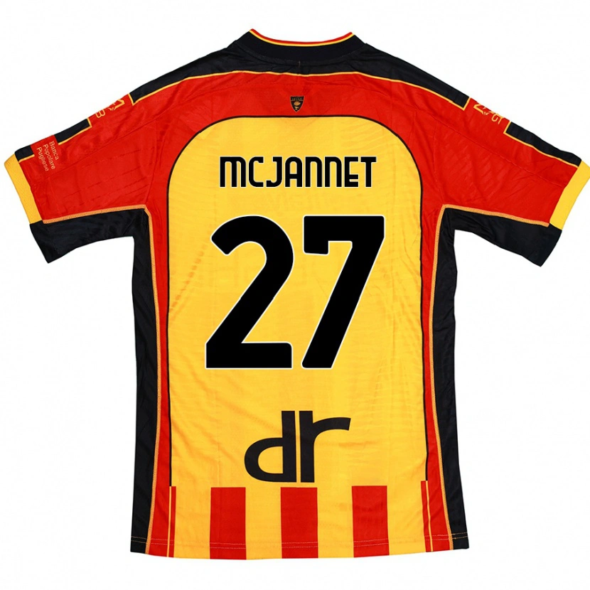 Danxen Heren Ed Mcjannet #27 Geel Rood Thuisshirt Thuistenue 2024/25 T-Shirt