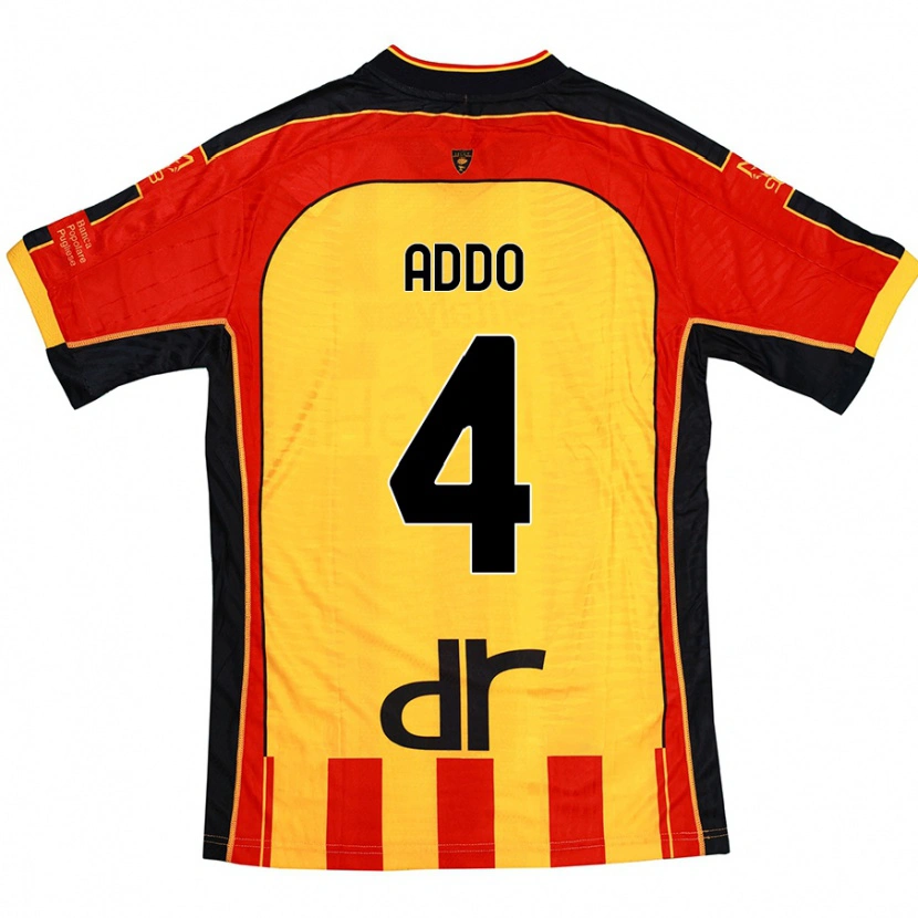 Danxen Heren Vernon Addo #4 Geel Rood Thuisshirt Thuistenue 2024/25 T-Shirt