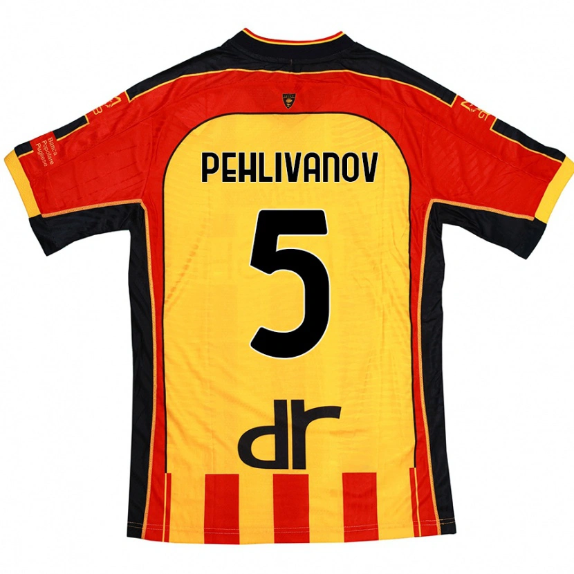 Danxen Heren Cristian Pehlivanov #5 Geel Rood Thuisshirt Thuistenue 2024/25 T-Shirt