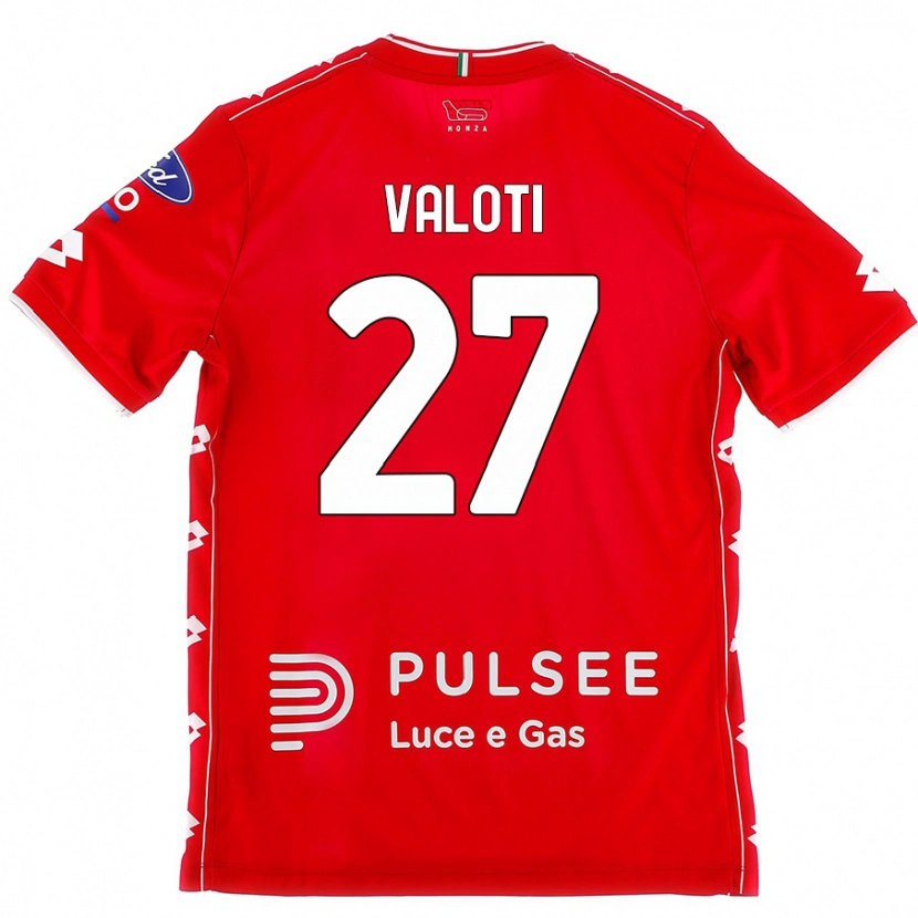 Danxen Heren Mattia Valoti #27 Rood Wit Thuisshirt Thuistenue 2024/25 T-Shirt