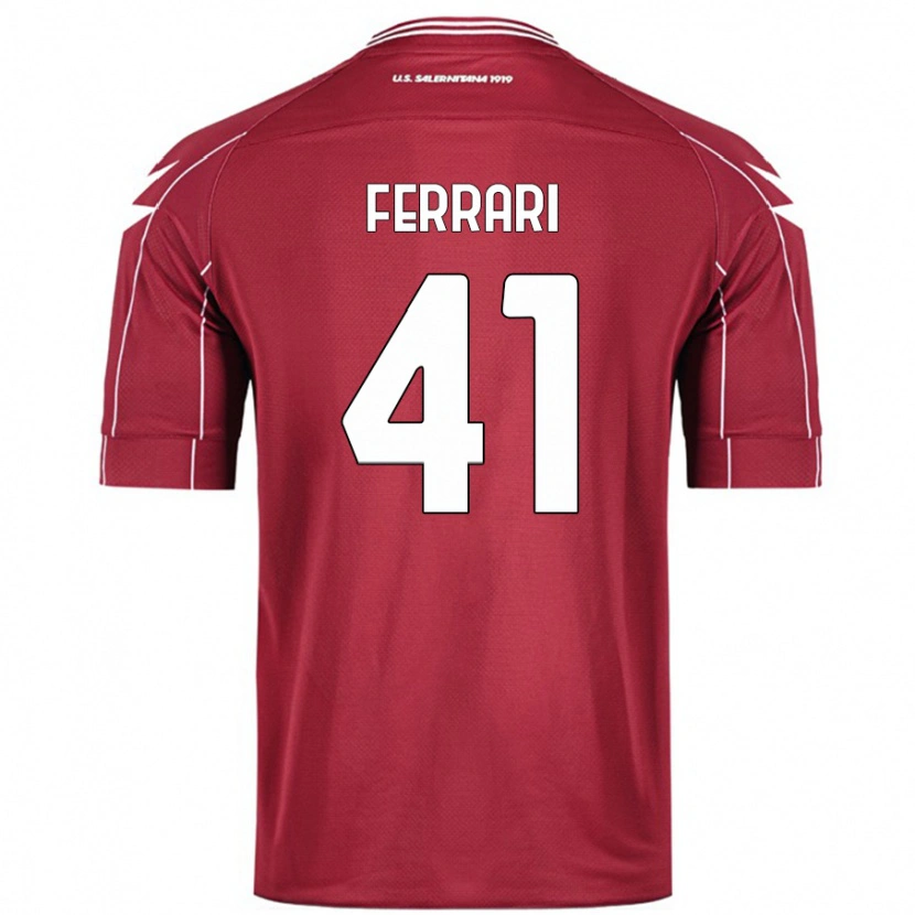 Danxen Heren Tommaso Ferrari #41 Bordeauxrood Thuisshirt Thuistenue 2024/25 T-Shirt