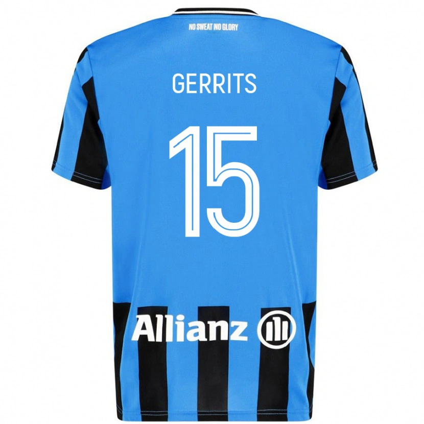 Danxen Heren Melanie Gerrits #15 Hemelsblauw Zwart Thuisshirt Thuistenue 2024/25 T-Shirt