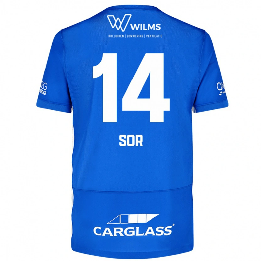 Danxen Heren Yira Sor #14 Blauw Thuisshirt Thuistenue 2024/25 T-Shirt