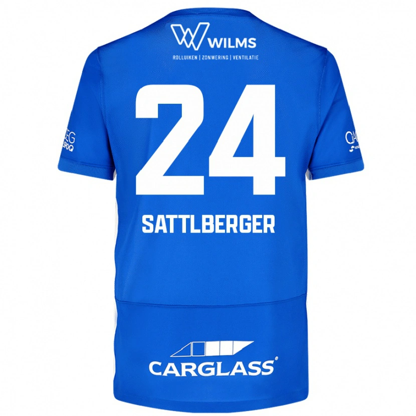 Danxen Heren Nikolas Sattlberger #24 Blauw Thuisshirt Thuistenue 2024/25 T-Shirt