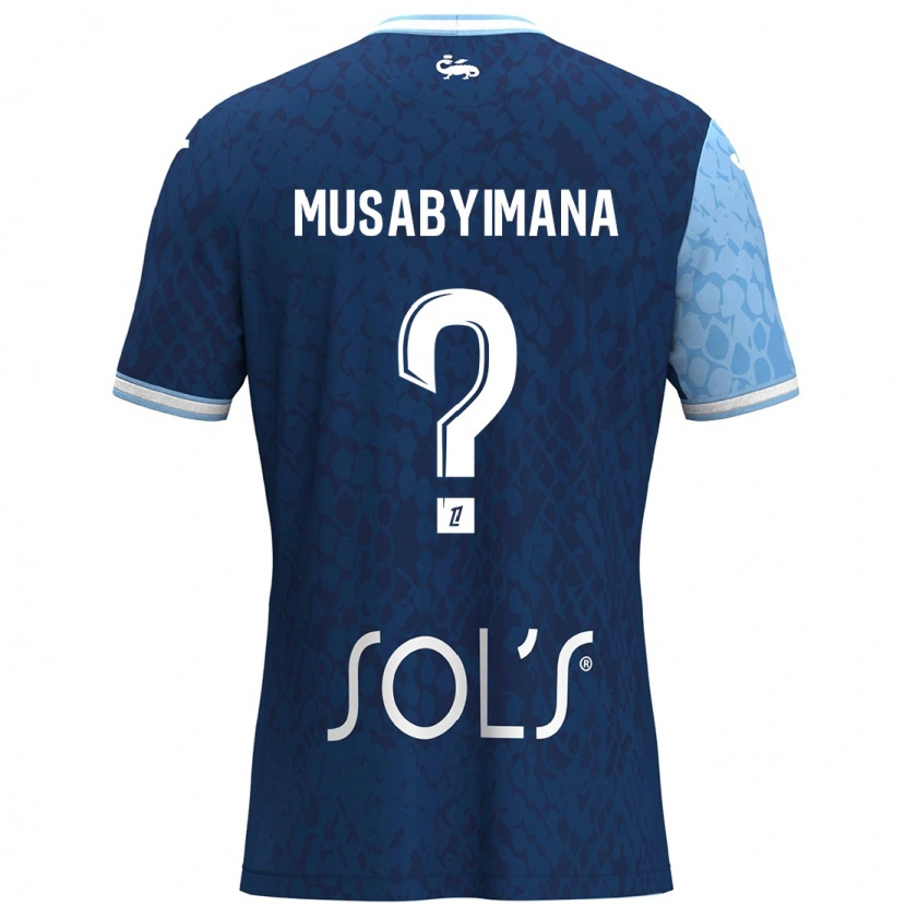 Danxen Heren Thierry Musabyimana #0 Hemelsblauw Donkerblauw Thuisshirt Thuistenue 2024/25 T-Shirt