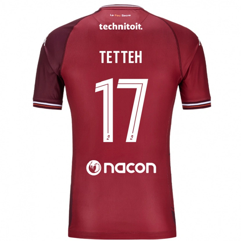 Danxen Heren Benjamin Tetteh #17 Rood Granata Thuisshirt Thuistenue 2024/25 T-Shirt