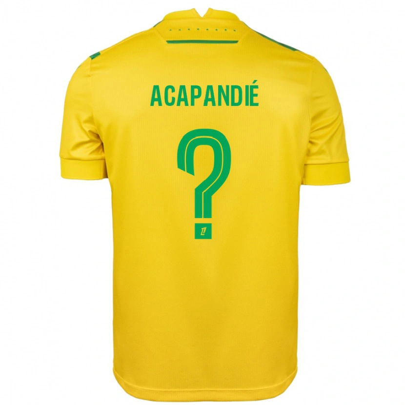 Danxen Heren Mathieu Acapandié #0 Geel Groen Thuisshirt Thuistenue 2024/25 T-Shirt