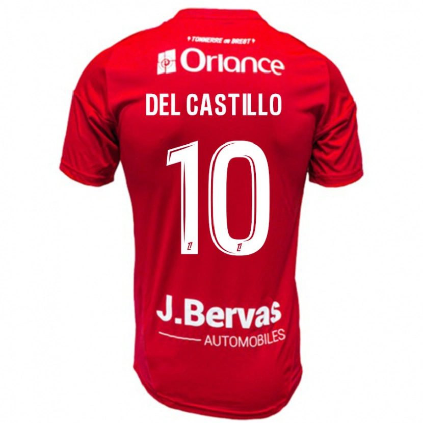 Danxen Heren Romain Del Castillo #10 Rood Wit Thuisshirt Thuistenue 2024/25 T-Shirt