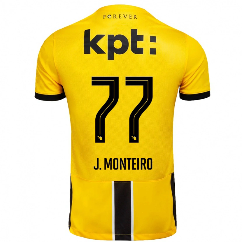 Danxen Heren Joël Monteiro #77 Geel Zwart Thuisshirt Thuistenue 2024/25 T-Shirt