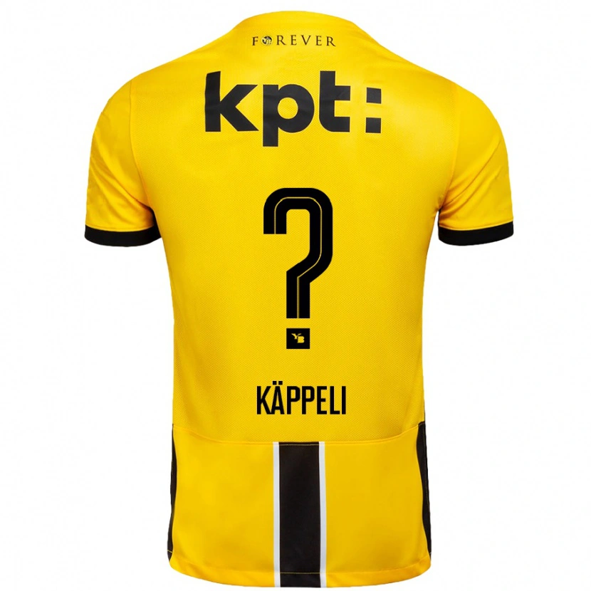 Danxen Heren Cuno Käppeli #0 Geel Zwart Thuisshirt Thuistenue 2024/25 T-Shirt