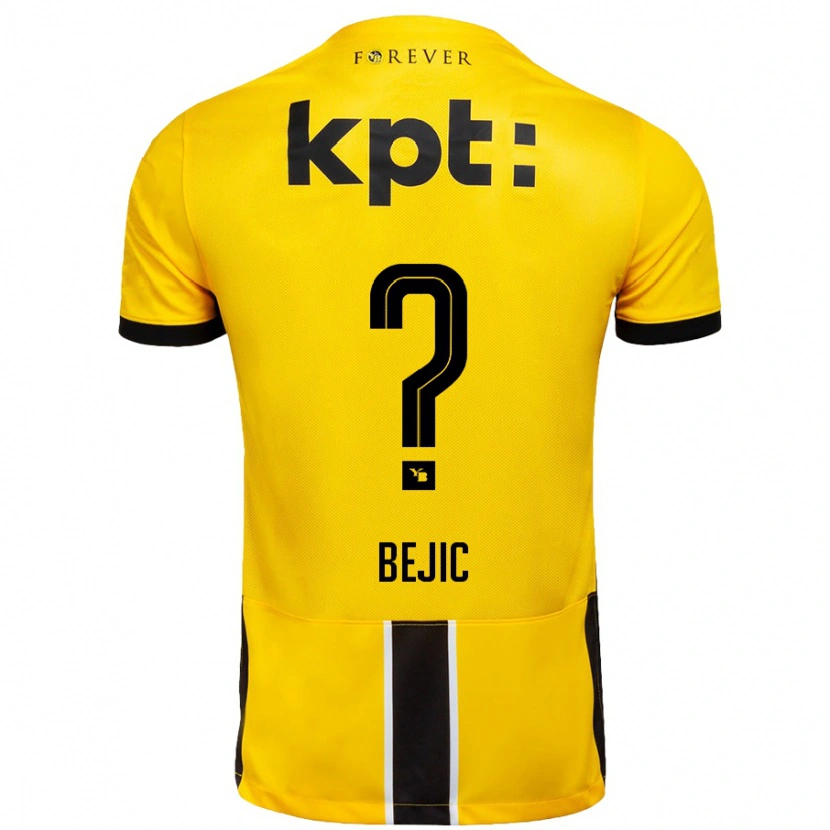 Danxen Heren Endrit Bejic #0 Geel Zwart Thuisshirt Thuistenue 2024/25 T-Shirt