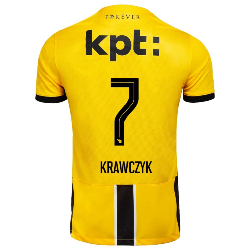 Danxen Heren Caroline Krawczyk #7 Geel Zwart Thuisshirt Thuistenue 2024/25 T-Shirt