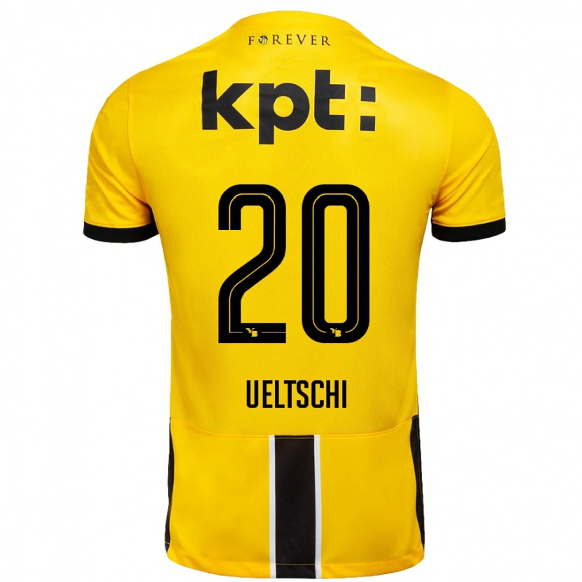 Danxen Heren Rilana Ueltschi #20 Geel Zwart Thuisshirt Thuistenue 2024/25 T-Shirt