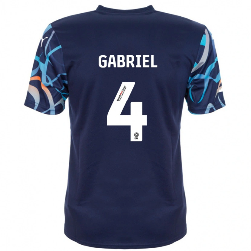 Danxen Heren Jordan Lawrence-Gabriel #4 Marineblauw Uitshirt Uittenue 2024/25 T-Shirt