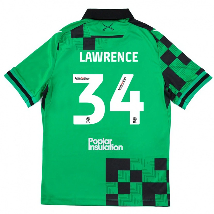 Danxen Heren Jerry Lawrence #34 Groen Zwart Uitshirt Uittenue 2024/25 T-Shirt