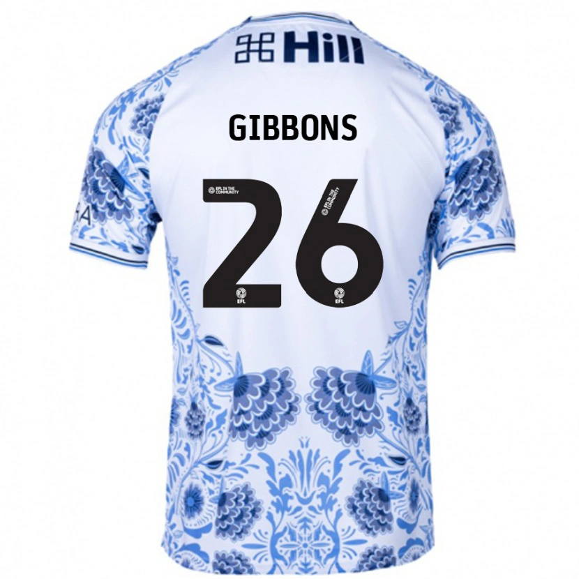 Danxen Heren James Gibbons #26 Wit Blauw Uitshirt Uittenue 2024/25 T-Shirt