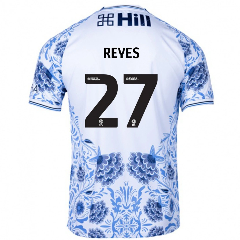 Danxen Heren Vicente Reyes #27 Wit Blauw Uitshirt Uittenue 2024/25 T-Shirt