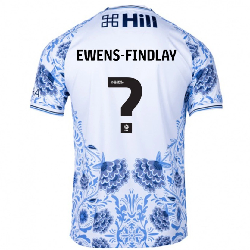 Danxen Heren Ty Ewens-Findlay #0 Wit Blauw Uitshirt Uittenue 2024/25 T-Shirt