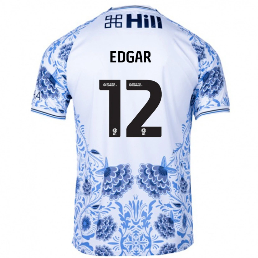 Danxen Heren Sammy Edgar #12 Wit Blauw Uitshirt Uittenue 2024/25 T-Shirt