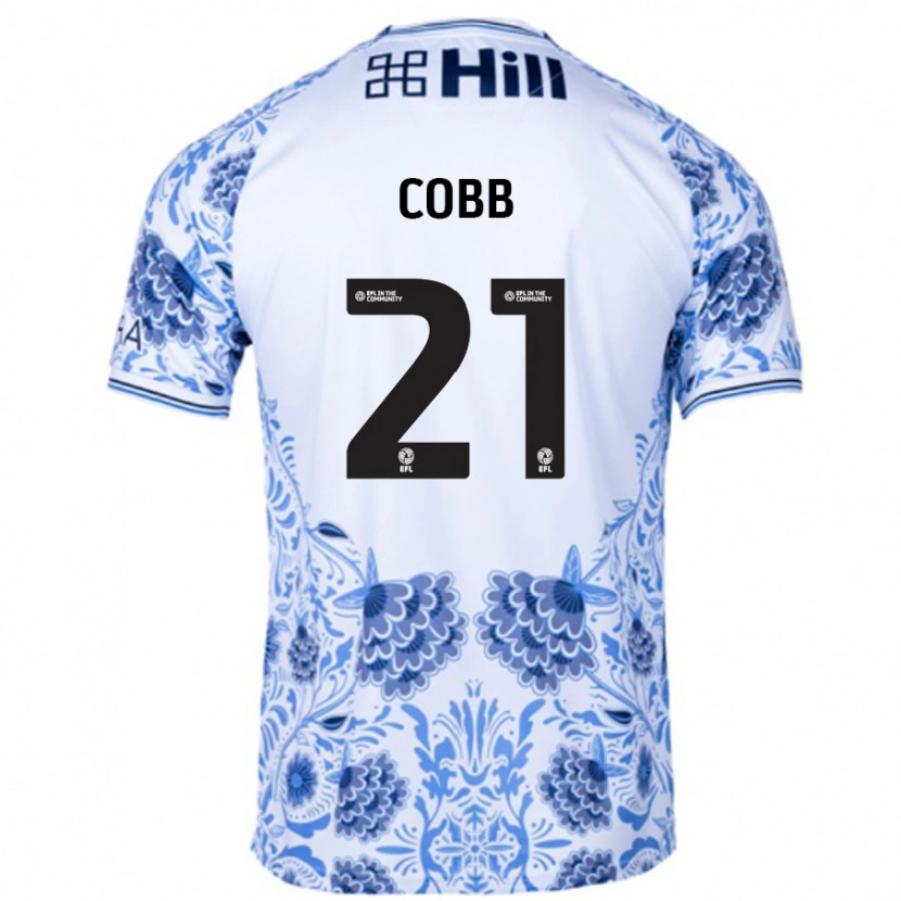 Danxen Heren Serena Cobb #21 Wit Blauw Uitshirt Uittenue 2024/25 T-Shirt