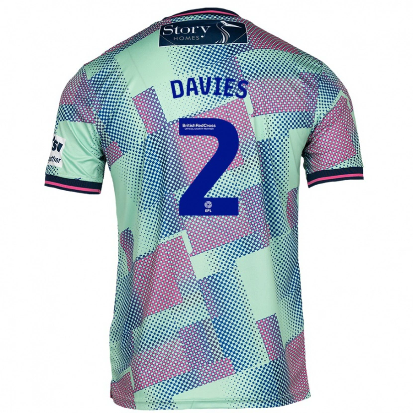 Danxen Heren Archie Davies #2 Groen Uitshirt Uittenue 2024/25 T-Shirt