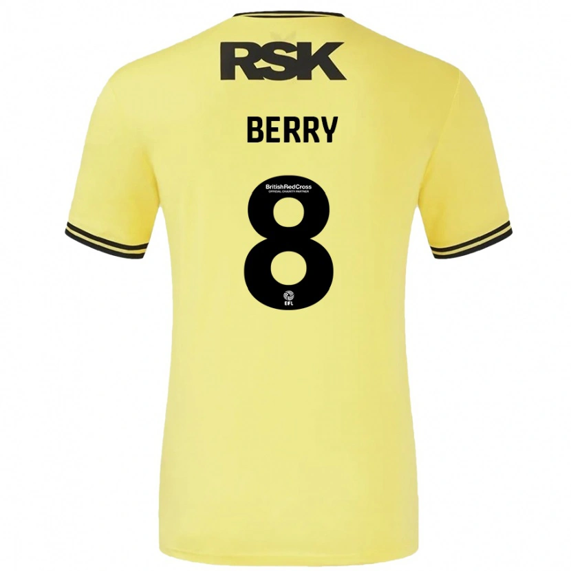 Danxen Heren Luke Berry #8 Geel Zwart Uitshirt Uittenue 2024/25 T-Shirt