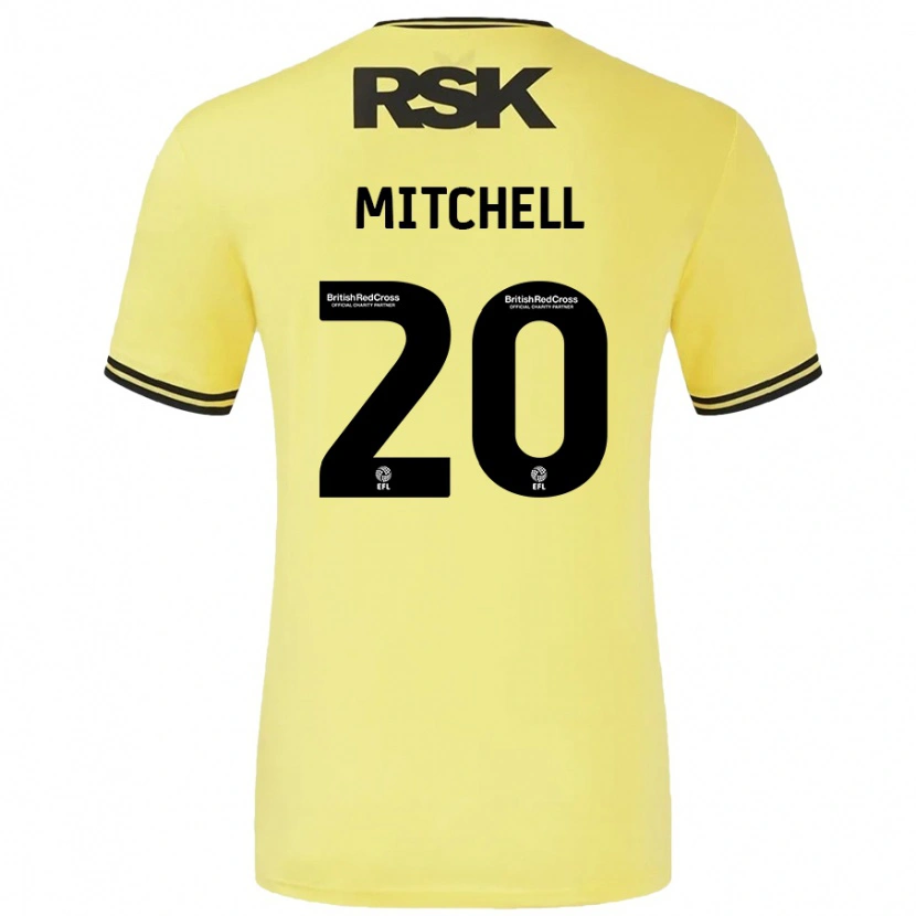 Danxen Heren Zach Mitchell #20 Geel Zwart Uitshirt Uittenue 2024/25 T-Shirt